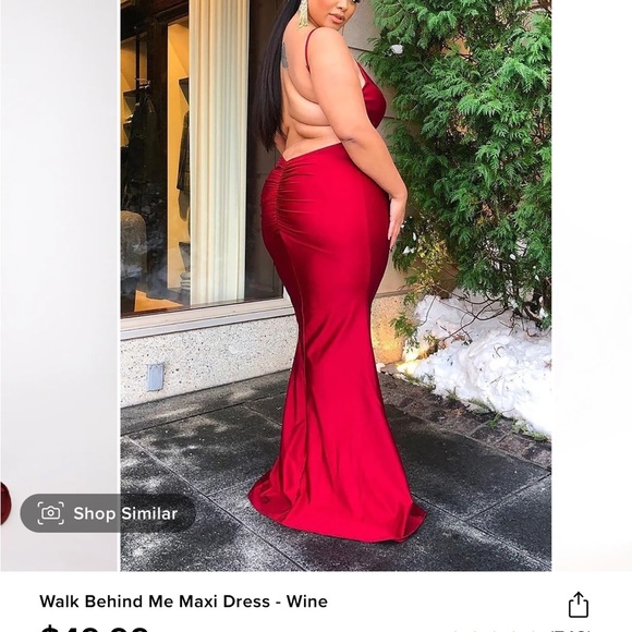Burgundy Red Gown Fashionnova size large - Picture 10 of 10